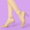 image:imageAllegra K Womens Clear Block Heel Ankle Strap Heeled SandalsNude