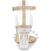 image:imageAllegra K Womens Clear Block Heel Ankle Strap Heeled SandalsNude