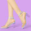 image:imageAllegra K Womens Clear Block Heel Ankle Strap Heeled SandalsSky Blue