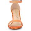 image:imageAllegra K Womens Glitter Ankle Strap Chunky Heels Orange Sandals  6 M US