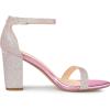 image:imageAllegra K Womens Glitter Ankle Strap Chunky Heels Pink Sandals 8 M US