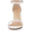 image:imageAllegra K Womens Glitter Ankle Strap Chunky Heels White Sandals  6 M US