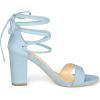 image:imageAllegra K Womens Lace Up Strappy Heels Sky Blue Chunky High Heels Sandal 55 M US