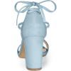 image:imageAllegra K Womens Lace Up Strappy Heels Sky Blue Chunky High Heels Sandal 95 M US