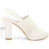 image:imageAllegra K Womens Peep Toe Platform Slingback Knit Chunky Heels SandalsCream