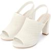 image:imageAllegra K Womens Peep Toe Platform Slingback Knit Chunky Heels SandalsCream