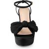 image:imageAllegra K Womens Platform Bow Heels Slingback Chunky Heel SandalsBlack