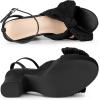 image:imageAllegra K Womens Platform Bow Heels Slingback Chunky Heel SandalsBlack