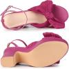 image:imageAllegra K Womens Platform Bow Heels Slingback Chunky Heel SandalsHot Pink
