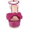 image:imageAllegra K Womens Platform Bow Heels Slingback Chunky Heel SandalsHot Pink