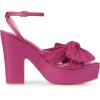 image:imageAllegra K Womens Platform Bow Heels Slingback Chunky Heel SandalsHot Pink