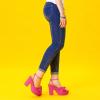 image:imageAllegra K Womens Platform Bow Heels Slingback Chunky Heel SandalsHot Pink