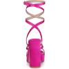 image:imageAllegra K Womens Platform Heels Square Toe Chunky High Heel Satin SandalsFuchsia Pink