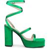 image:imageAllegra K Womens Platform Heels Square Toe Chunky High Heel Satin SandalsMint Green
