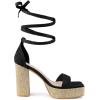 image:imageAllegra K Womens Platform Sandals Square Toe Chunky Heels Lace Up SandalsBlack