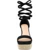 image:imageAllegra K Womens Platform Sandals Square Toe Chunky Heels Lace Up SandalsBlack