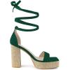 image:imageAllegra K Womens Platform Sandals Square Toe Chunky Heels Lace Up SandalsEmerald Green