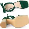 image:imageAllegra K Womens Platform Sandals Square Toe Chunky Heels Lace Up SandalsEmerald Green