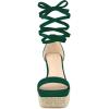 image:imageAllegra K Womens Platform Sandals Square Toe Chunky Heels Lace Up SandalsEmerald Green