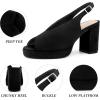 image:imageAllegra K Womens Square Toe Slingback Platform Heels Chunky Heel SandalsBlack