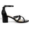 image:imageAllegra K Womens Strappy Heel Ankle Strap Open Toe Chunky Heels SandalsBlack