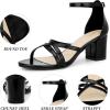 image:imageAllegra K Womens Strappy Heel Ankle Strap Open Toe Chunky Heels SandalsBlack