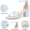 image:imageAllegra K Womens Strappy Heel Ankle Strap Open Toe Chunky Heels SandalsLight Blue
