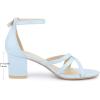 image:imageAllegra K Womens Strappy Heel Ankle Strap Open Toe Chunky Heels SandalsLight Blue