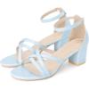 image:imageAllegra K Womens Strappy Heel Ankle Strap Open Toe Chunky Heels SandalsLight Blue