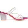 image:imageAllegra K Womens Strappy Rhinestone Block Heel Slide SandalsHot Pink
