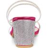 image:imageAllegra K Womens Strappy Rhinestone Block Heel Slide SandalsHot Pink