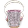 image:imageAllegra K Womens Strappy Rhinestone Block Heel Slide SandalsPink