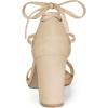 image:imageAllegra K Womens Tie Up Heels Strappy Chunky High Beige Heels Sandal 55 M US