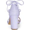 image:imageAllegra K Womens Tie Up Strappy Heels Chunky High Heels Purple Sandals  7 M US
