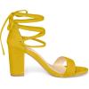 image:imageAllegra K Womens Tie Up Strappy Heels Chunky High Heels Yellow Sandal 7 M US