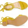 image:imageAllegra K Womens Tie Up Strappy Heels Chunky High Heels Yellow Sandal 7 M US