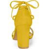 image:imageAllegra K Womens Tie Up Strappy Heels Chunky High Heels Yellow Sandal 7 M US