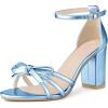 image:imageAllegra K Womens Bow Decor Ankle Strap Block Heels SandalsBlue