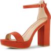 image:imageAllegra K Womens Platform Ankle Strap Chunky High Heel Orange Sandals  6 M US