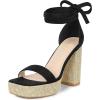 image:imageAllegra K Womens Platform Sandals Square Toe Chunky Heels Lace Up SandalsBlack