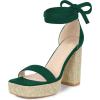 image:imageAllegra K Womens Platform Sandals Square Toe Chunky Heels Lace Up SandalsEmerald Green