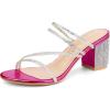 image:imageAllegra K Womens Strappy Rhinestone Block Heel Slide SandalsHot Pink