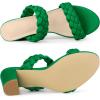image:imageAllegra K Womens Braided Heeled Slip on Chunky Heel Grass Green Slide Sandals  9 m US