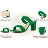 image:imageAllegra K Womens Braided Heeled Slip on Chunky Heel Grass Green Slide Sandals  9 m US