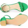 image:imageAllegra K Womens Chunky Heels Ankle Strap Braided Heel Green Sandals 75 m US