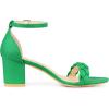 image:imageAllegra K Womens Chunky Heels Ankle Strap Braided Heel Green Sandals 75 m US