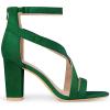 image:imageAllegra K Womens Crisscross Ankle Strap Chunky Heel Green Sandals 10 m US