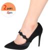 image:imageAllegra K Womens Detachable Lace Adjustable Elastic Shoe Ankle Straps for HeelsBlack Flower