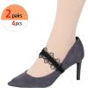 image:imageAllegra K Womens Detachable Lace Adjustable Elastic Shoe Ankle Straps for HeelsBlack Lace