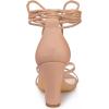 image:imageAllegra K Womens Flip Flops Chunky Heel Lace Up Heels Thong SandalsNude